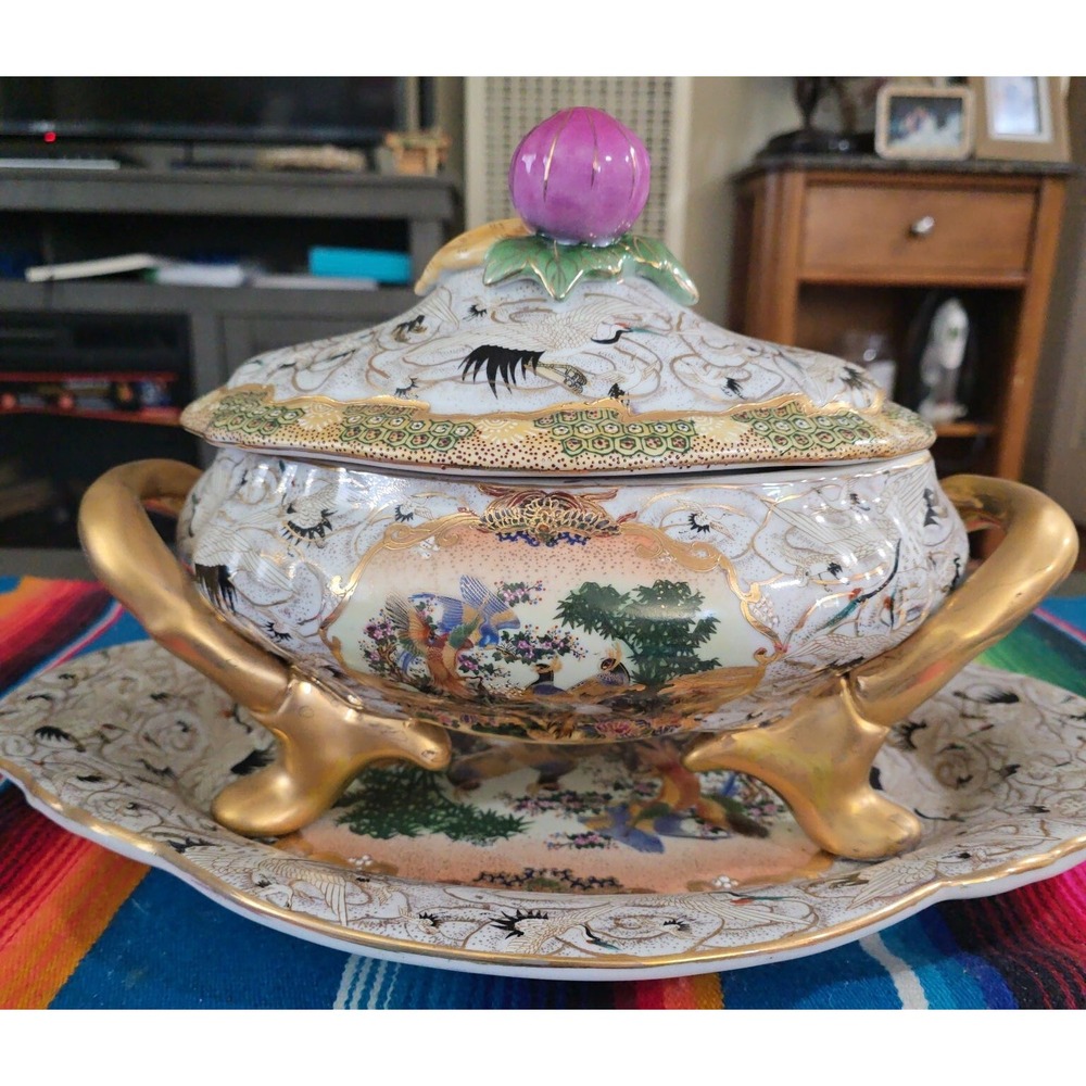 Beautiful Chinese Dynasty Soup‎ Tureen Porcelain Excellent Condition